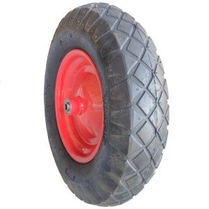 Koło do taczki 4.00x8, 4PR bieżnik kostka, otwór 12mm, z ośką