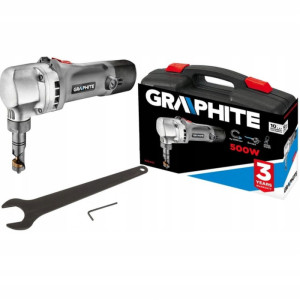 Nożyce do blachy falistej, trapezowej i prostej 'Graphite 59G401' (elektryczne) 500W (walizka)