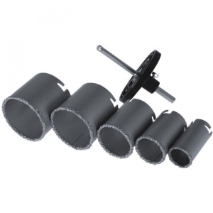 Komplet otwornic z nasypem wolframowym 'Dedra DED1517' 33, 43, 53, 67, 73mm