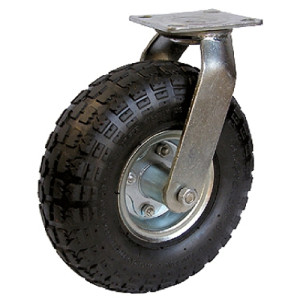 Koło obrotowe, z płytką, czarne, pneumatyczne 260mm