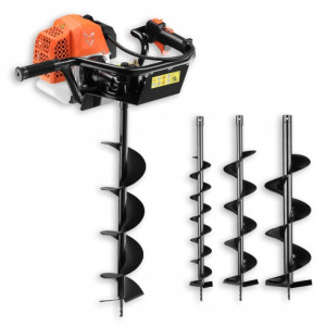 Wiertnica glebowa, spalinowa świder Atika A300800 ELB52 2-suwowa 3,0KM 51,7cm3 + 3 wiertła