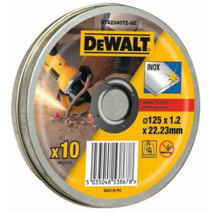 Tarcza do cięcia metalu DeWALT DT42340TZ-QZ Inox (stal nierdzewna) płaska 125 x 1,2 x 22mm (puszka-10szt.)