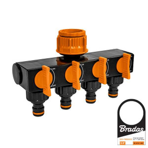 Rozdzielacz ogrodowy 4-drożny Bradas Black Line ECO-PWB3033