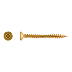 Wkręt hartowany do drewna żółty ocynk (2kg) 2.5 x 20mm pełny gwint