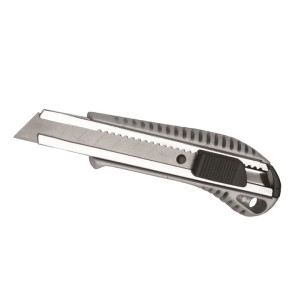 Nóż na ostrza łamane Dedra M9017 18mm korpus metalowo-gumowy