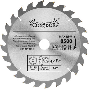 Piła tarczowa widiowa do drewna Drel TCT-1852 185mm x 24 T