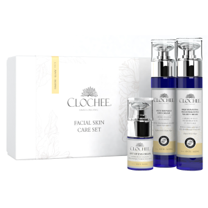 CLOCHEE Anti-Age Facial Skin Care Zestaw: Przeciwzmarszczkowy Krem - 50ml + Krem Odmładzający - 50ml + Krem Pod Oczy - 15ml