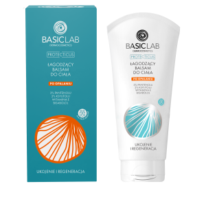 BASICLAB PROTECTICUS Łagodzący Balsam Do Ciała Po Opalaniu 3% Pantenolu 2% Ksylitolu Witamina F Bisalol - 100ml