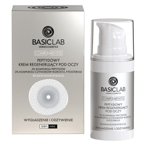 BASICLAB Complementis Peptydowy Krem Regenerujący Pod Oczy z 5% Kompleksu Peptydów - 15 ml