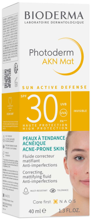 BIODERMA Photoderm AKN Mat Krem Do Skóry Skłonnej Do Trądziku SPF 30 -  40 ml [Data ważności: 31.08.2026]