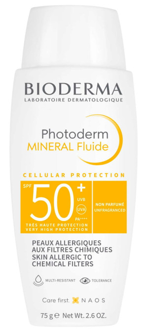 BIODERMA Photoderm Fluid Mineralny Do Skóry Wrażliwej i Alergicznej SPF 50+ - 75 g