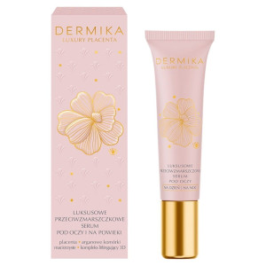 DERMIKA Luxury Placenta Luksusowe Przeciwzmarszczkowe Serum pod oczy i na powieki - 15ml
