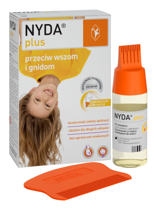 NYDA PLUS Płyn Przeciw Wszom i Gnidom –  100 ml z grzebykiem