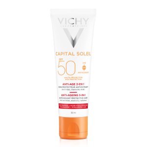 VICHY CAPITAL SOLEIL Krem Przeciwstarzeniowy Do Twarzy 3w1 SPF50 - 50ml