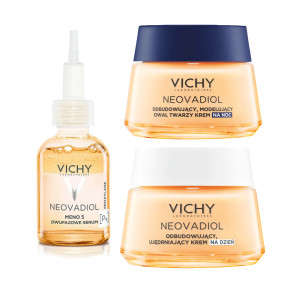 VICHY NEOVADIOL Zestaw Przed Menopauzą Ujędrniający Krem Na Dzień - 50 ml +  Ujędrniający Krem Na Noc Przywracający Gęstość - 50 ml +  Dwufazowe Serum Niwelujące Wpływ Menopauzy Na Skórę - 30
