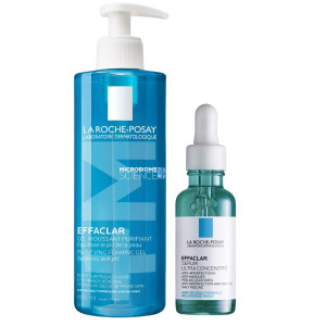 LA ROCHE-POSAY Effaclar Zestaw Żel Do Mycia - 400 ml + Skoncentrowane Serum - 30ml