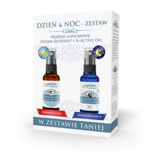 OPTIMA NATURA Zestaw Dzień i Noc Mgiełki Zapachowe (Olejek złodziei 50ml + N-Active Oil Sen 50ml)