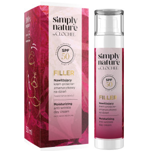 SIMPLY NATURE by Clochee FILLER SPF 50 Nawilżający Krem Przeciwzmarszczkowy Na Dzień - 50ml