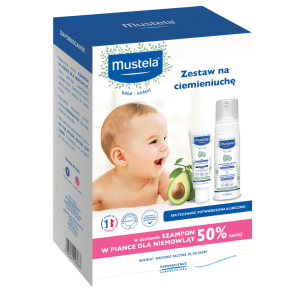 MUSTELA ZESTAW CIEMIENIUCHA Szampon W Piance 150 ml + Krem 40 ml