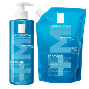 LA ROCHE-POSAY EFFACLAR Zestaw: Oczyszczający Żel Do Skóry Tłustej I Wrażliwej 400ml + Uzupełnienie REFILL 400ml