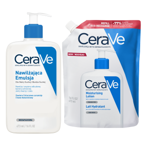 CERAVE Zestaw: Nawilżająca Emulsja Dla Skóry Suchej 473ml + Uzupełnienie REFILL 473ml