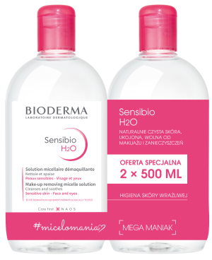 BIODERMA SENSIBIO H2O Duopack Woda Micelarna 1+1 - 500 ml x2