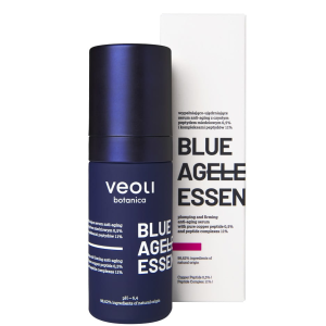 VEOLI BOTANICA BLUE AGELESS ESSENCE Wypełniająco-ujędrniające serum anti-aging z czystym peptydem miedziowym 0,5% i kompleksami peptydów 11% 30 ml