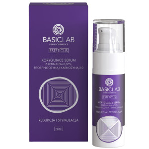 BasicLab ESTETICUS Korygujące Serum Z Retinalem 0,07%, Fitosfingozyną I KARNOZYNĄ 2.0 - 30 ml