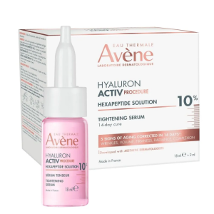 AVENE EAU THERMALE HYALURON ACTIV PROCEDURE Intensywne serum przeciwzmarszczkowe do skóry dojrzałej i wrażliwej, 14-dniowa kuracja liftingująca 10% heksapeptyd, 6% niacynamid, 1% kwas hialuro