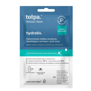 TOŁPA Hydrativ hialuronowa maska-kompres nawilżająca na twarz i pod oczy 2x6 ml