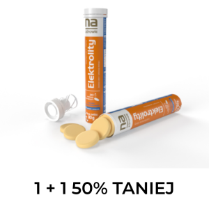 1+1 za 50% NA ZDROWIE Elektrolity o Smaku Pomarańczowym - 20 Tabletek Musujących