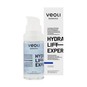VEOLI BOTANICA HYDRA LIFT EXPERT  Nawadniająco-liftingujące multi-molekularne serum do twarzy z kompleksem kwasów hialuronowych 15%, hydrolizowaną ekstantyną 3% oraz peptydem przeciwzmarszczk