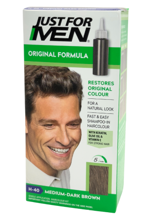 JUST FOR MEN Szampon Koloryzujący - Średni Ciemny Brąz (H-40)