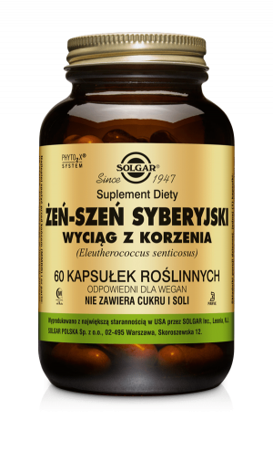 SOLGAR ŻEŃ -SZEŃ SYBERYJSKI Wspomaga zdolności psychiczne i fizyczne w przypadku osłabienia 60 kapsułek