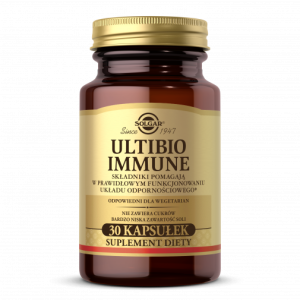 SOLGAR ULTIBIO IMMUNE Wsparcie odporności probiotyki + witaminy A, D, B12 30 kapsułek