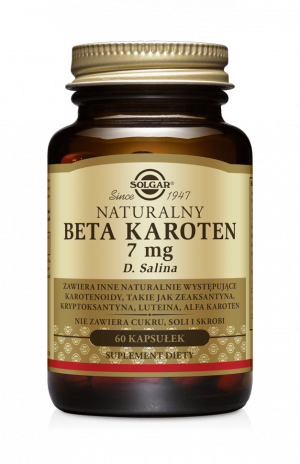 SOLGAR NATURALNY BETA KAROTEN 7 mg Na zdrową skórę, wzrok, odporność 60 kapsułek