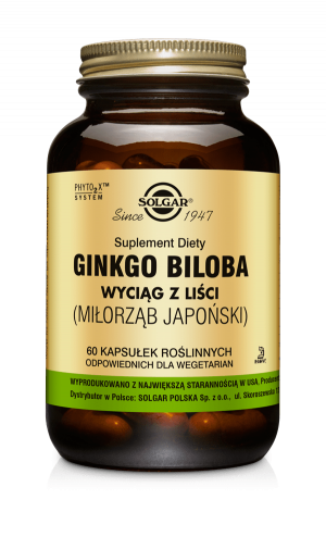 SOLGAR MILORZĄB JAPOŃSKI Wspomaga krążenie obwodowe, pozytywnie wpływa na funkcjonowanie oczu i uszu 60 kapsułek