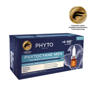 PHYTO PHYTOCYANE MEN Kuracja Przeciw Postępującemu Wypadaniu Włosów Dla Mężczyzn - 12 fiolek x 3,5 ml