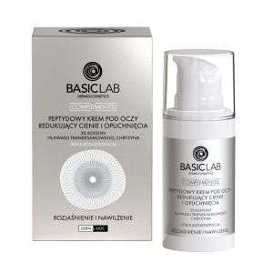 BASICLAB Complementis Peptydowy Krem Pod Oczy Redukujący Cienie i Opuchnięcia z 3% Kofeiny - 15 ml