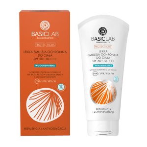 BASICLAB PROTECTICUS Lekka emulsja ochronna do ciała SPF 50+ PA++++ PREWENCJA I ANTYOKSYDACJA 100 ml