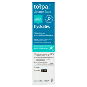 TOŁPA Dermo Face Hydrativ Hialuronowy Krem Nawilżający Lekki, Dzień/Noc - 40 ml