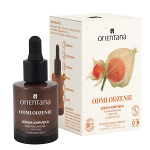 Orientana ASHWAGANDHA Serum-ampułka ODMŁODZENIE Ashwagandha Peptydy Koenzym Q10 - 30 ml [Data ważności: 31.08.2026]