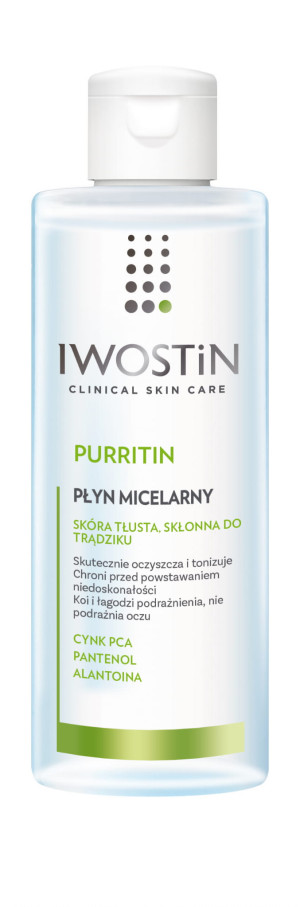 IWOSTIN PURRITIN Płyn Micelarny - skóra tłusta, trądzik - 215ml