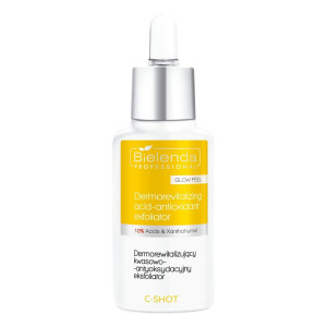 BIELENDA PROFESSIONAL C-Shot Glow Peel Dermorewitalizujący Kwasowo-Antyoksydacyjny Eksfoliator 10% - 30ml