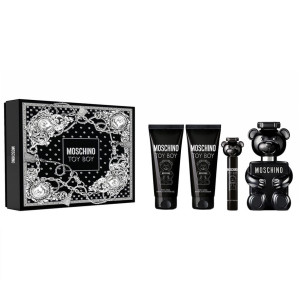 Moschino Toy Boy zestaw woda perfumowana spray 100ml + woda perfumowana spray 10ml + żel pod prysznic 100ml + balsam po goleniu 100ml