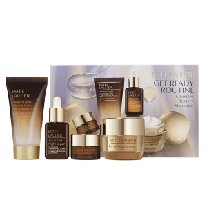 Estée Lauder Get Ready Routine Cleanse + Repair + Moisturize Starter zestaw oczyszczający żel do twarzy 30ml + krem-żel pod oczy 5ml + serum do twarzy