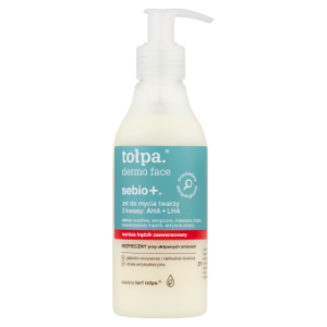 TOŁPA Dermo Face Sebio+ Żel Do Mycia Twarzy 2 Kwasy: AHA + LHA - 195 ml