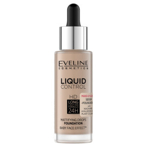 Eveline Cosmetics Liquid Control HD Long Lasting Formula 24H podkład do twarzy z dropperem 025 Light Rose 32ml