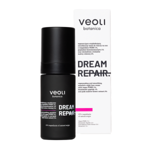 VEOLI BOTANICA DREAM REPAIR regenerująco-wygładzający, senolityczny krem do twarzy na noc z wegańskim PDRN 1%, peptydem biomimetycznym 1% oraz ekstrak