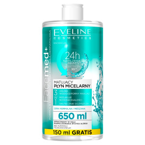 Eveline Cosmetics Facemed+ matujący płyn micelarny 3w1 650ml